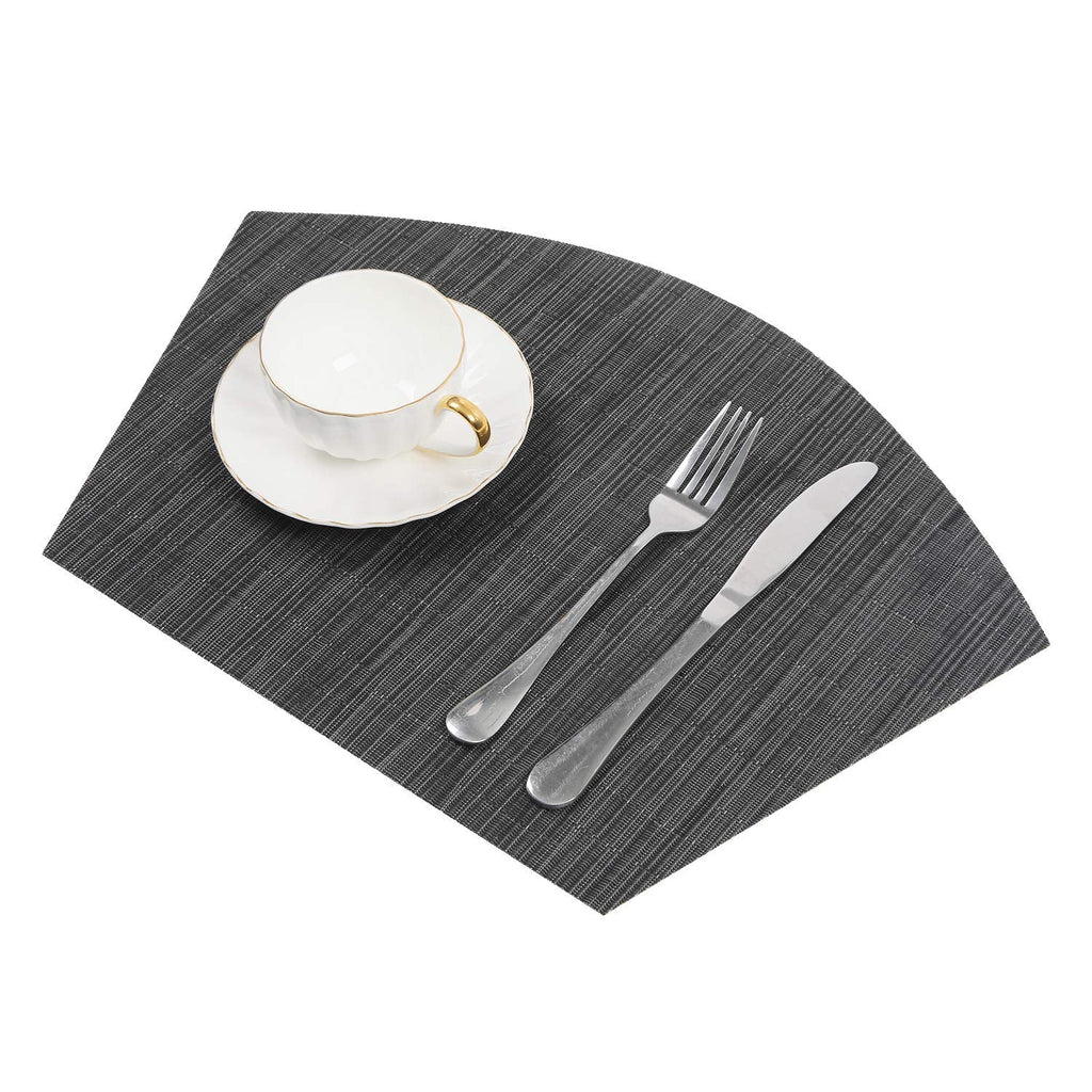 Round Table Placemats Set of 7 Wedge Shaped Place Mat with Centerpiece Round Mat Heat Resistant Table Mats Washable
