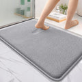 Thick Memory Foam Bathroom Rugs 36x24, Soft Absorbent Bath Mat, Grey | Quick Dry Bath Rugs, Non-Slip Carpet, Machine