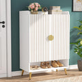 Shoe Cabinet with Doors, 6-Tier Shoe Storage Cabinet with Adjustable Shelves, Wooden Shoes Rack Shoe Storage