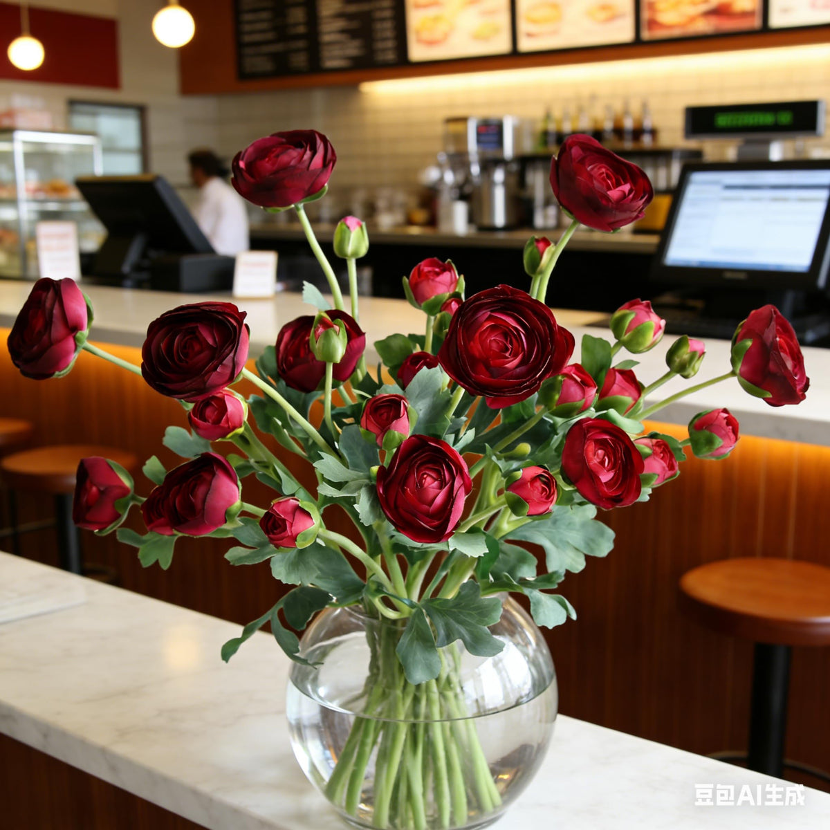 Realistic Silk Faux Ranunculus Flowers Artificial Burgundy Stems Astilbe Faux Peony Stems Wedding Decor Lifelike Bush