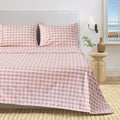 Gingham Microfiber Sheet Set - 4-Piece Ultra-Soft Bedding Sheets & Pillowcases - Wrinkle Free