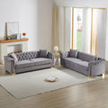 6 Seat Chesterfield Sofa, Upholstered 3+3 Seat Couch