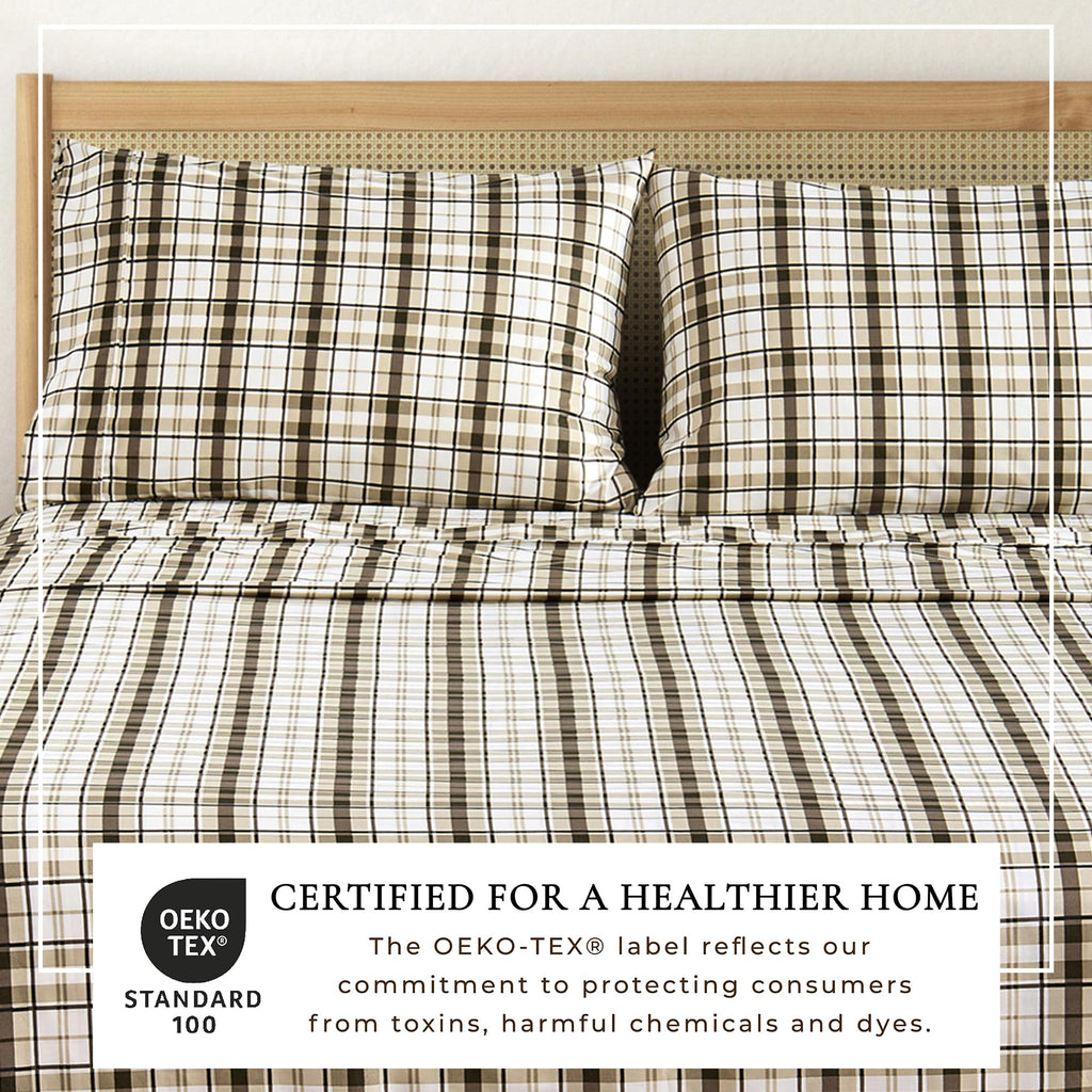 Printed Microfiber Sheet Set - 3-Piece Ultra-Soft, Brushed Bedding Sheets & Pillowcases - Wrinkle & Fade