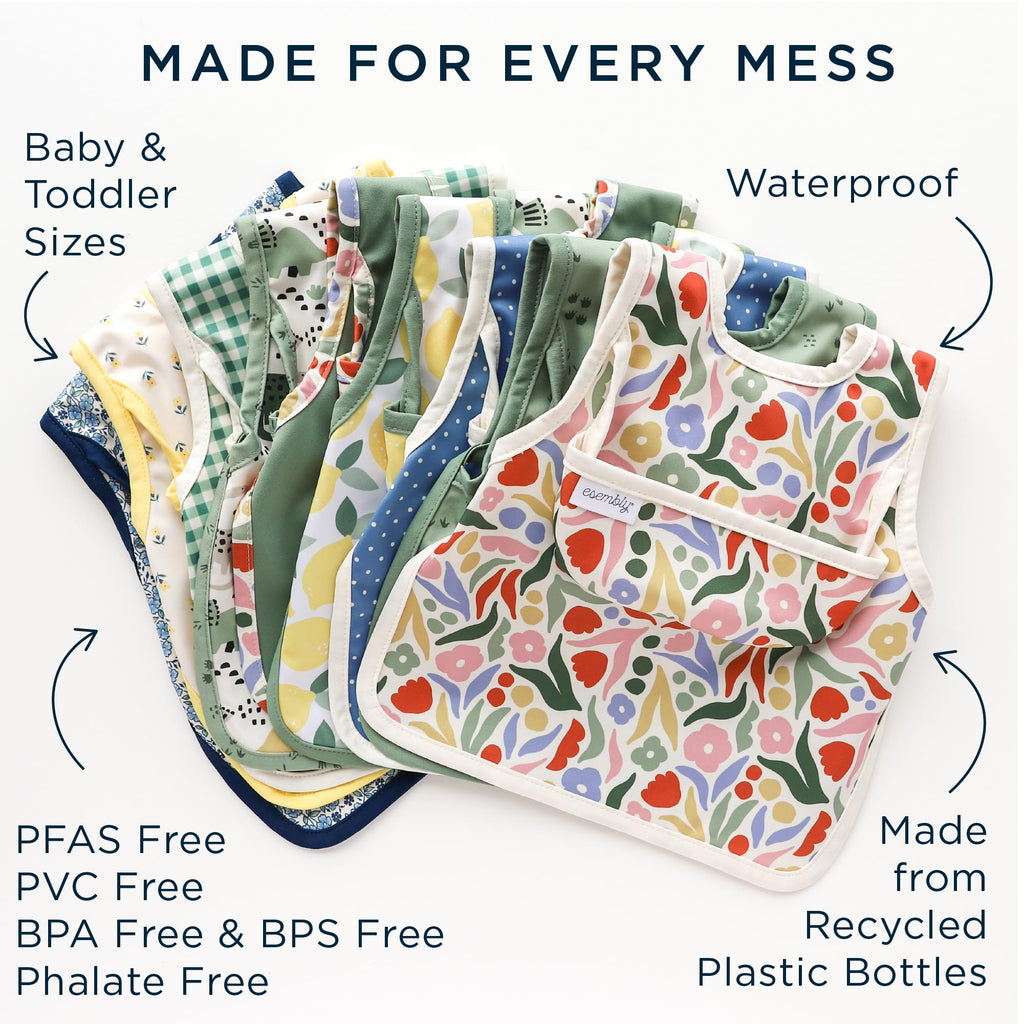 Bib for Baby, Waterproof 2 pack - Circus + Funfetti, Size 1