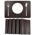 Cowhide Pattern Faux Leather Placemats Set of 6,Heat Resistant Non-Slip Waterproof Wipeable Washable Kitchen Dining