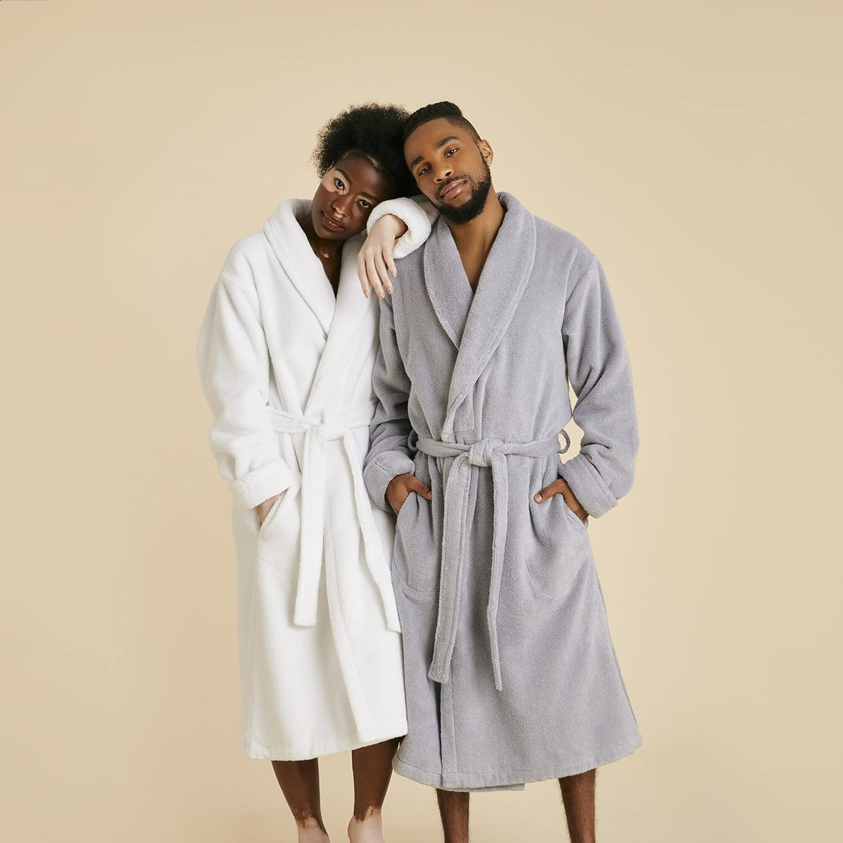 Luxury Cotton Bath Robe, OEKO-TEX Certified, Plush & Machine Washable - Premium Turkish Plush Robes