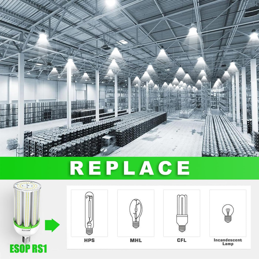 1000W Equivalent LED Corn Light Bulb 15000 Lumen 5000K 100W Large Area Cool Daylight White E26/E27 Medium Base