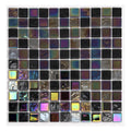 HTC Black Glass Mosaic Tiles - Iridescent Glossy Finish Wall Tile Backsplash, Bathroom Shower, Pool and Spa Accent