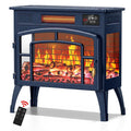 23" Electric Fireplace Heater, Freestanding Fireplace Stove, Infrared Heating, 3D Flame, Thermostat, Overheat