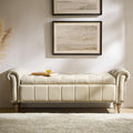 Farmhouse Storage Bench, Linen