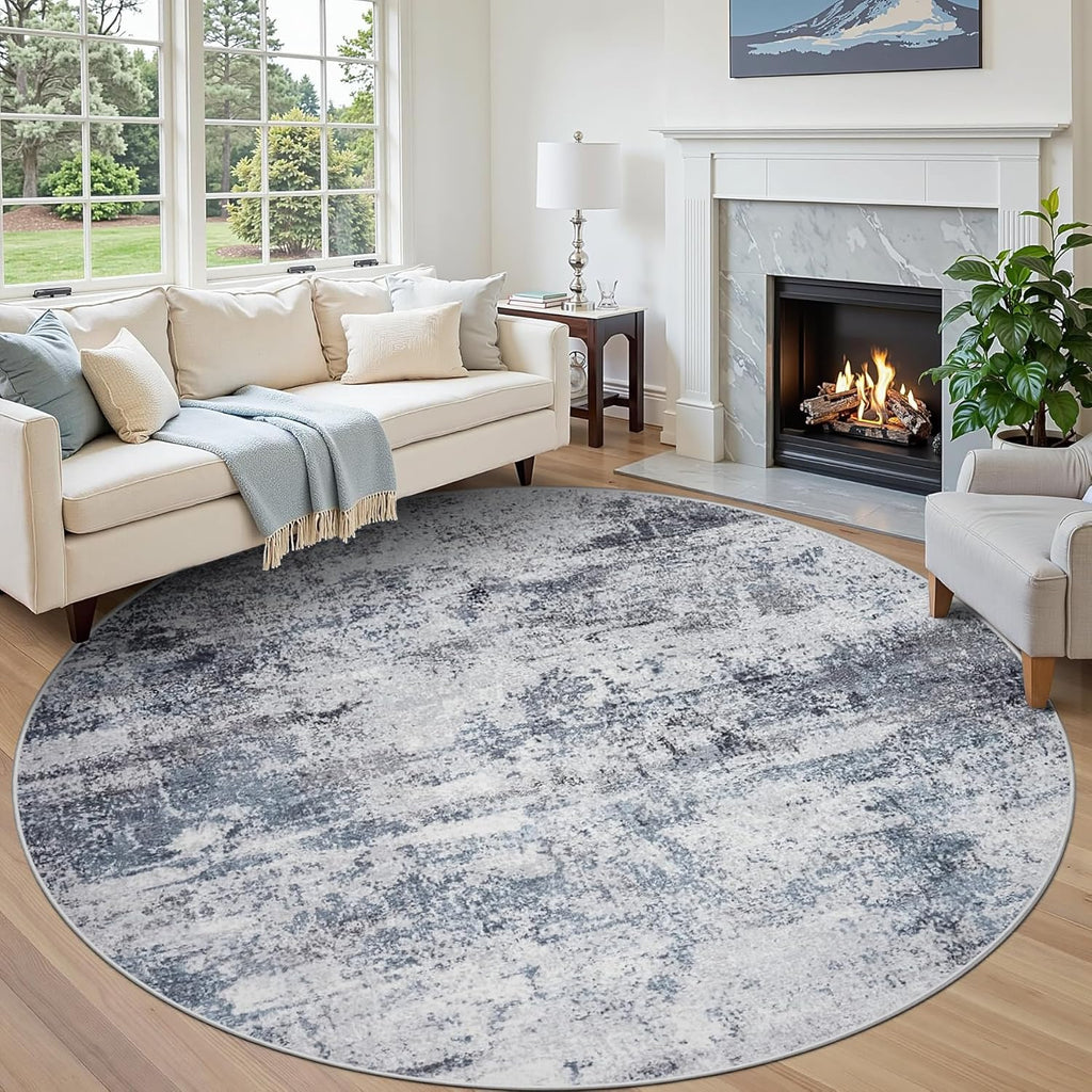 Round Rug Circle Rug Washable: Carpet Circular Area Rug for Entryway Kitchen Bedroom Dining Room Living Room