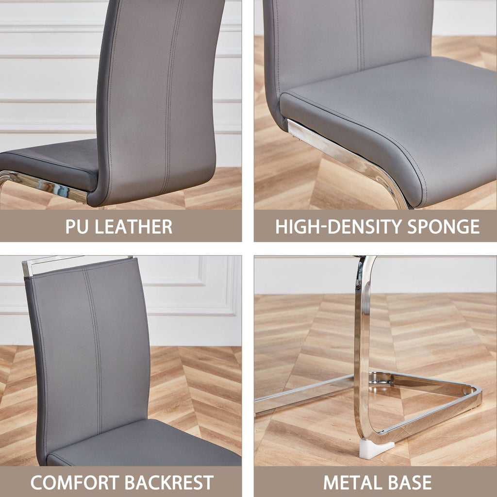 Modern Leather Dining Chairs Set of 6, Dining Room Chairs Set of 6