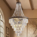 6-Tier Antique Vintage Crystal Empire Chandelier for Foyers and Stairwells