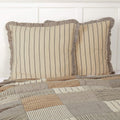 Farmhouse Bedding-Sawyer Mill Tan Fabric Euro Sham, 26x26, Dark Creme White