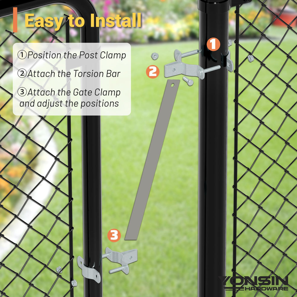 Self‐Closing Gate Closer Heavy‐Duty Spring Hinge for Chain‐Link Round Tube
