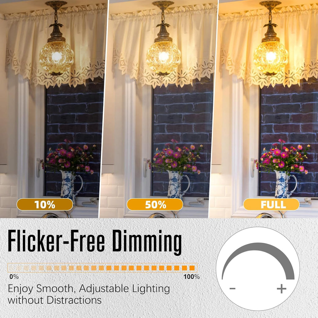 LED Edison Bulbs Dimmable, E26 Bulb 60 watt Equivalent, Soft White 2700K, ST58 Vintage Light Bulbs, 90+ CRI, 6W