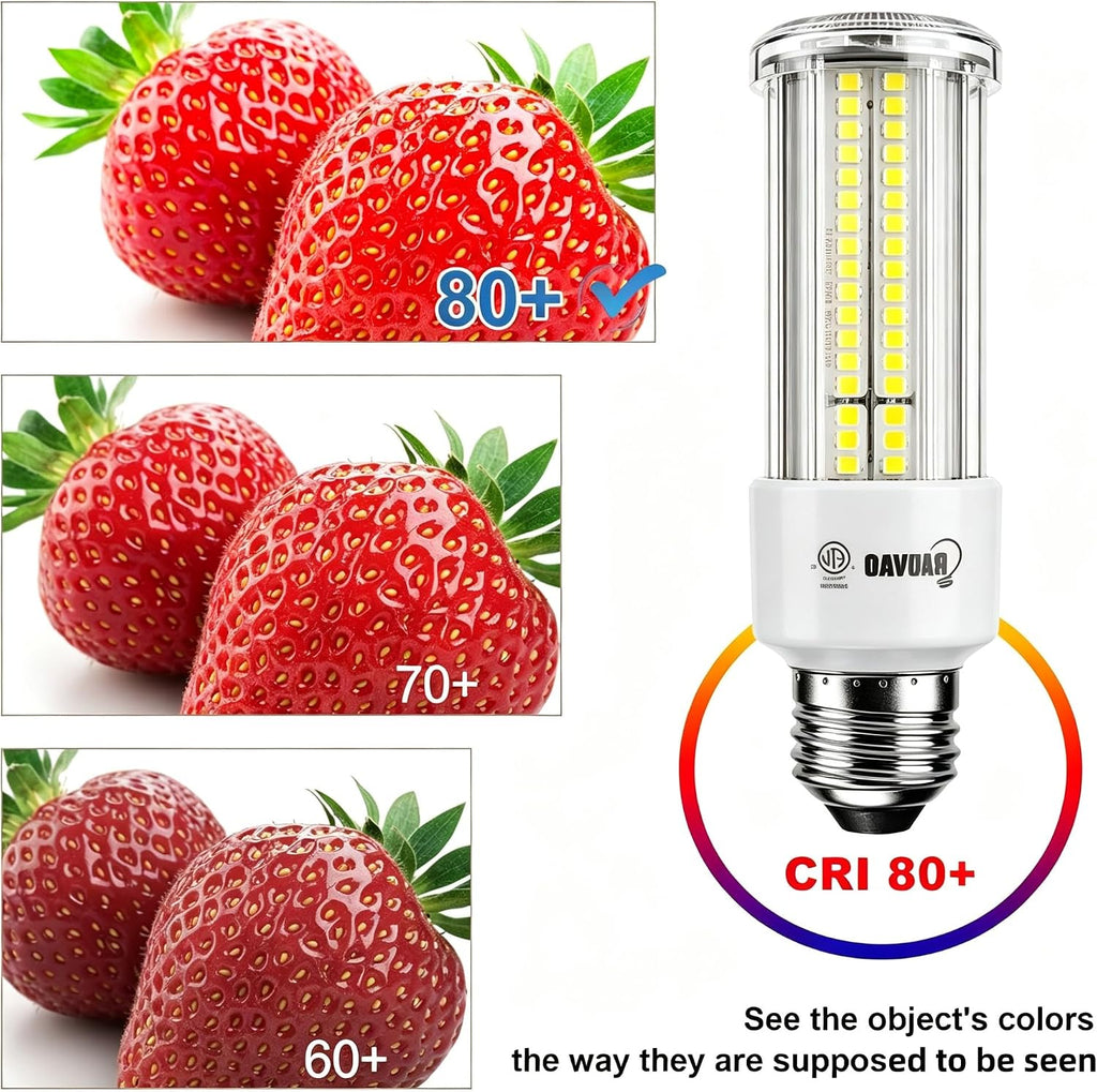 40W LED Corn Bulb, 5500 Lumens Super Bright 320W Equivalent, Daylight White E26/E27 Base Corn Cob Light, Energy