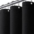 Stall Waffle Weave Shower Curtain Heavyweight Cotton Fabric Black 48Wx72L