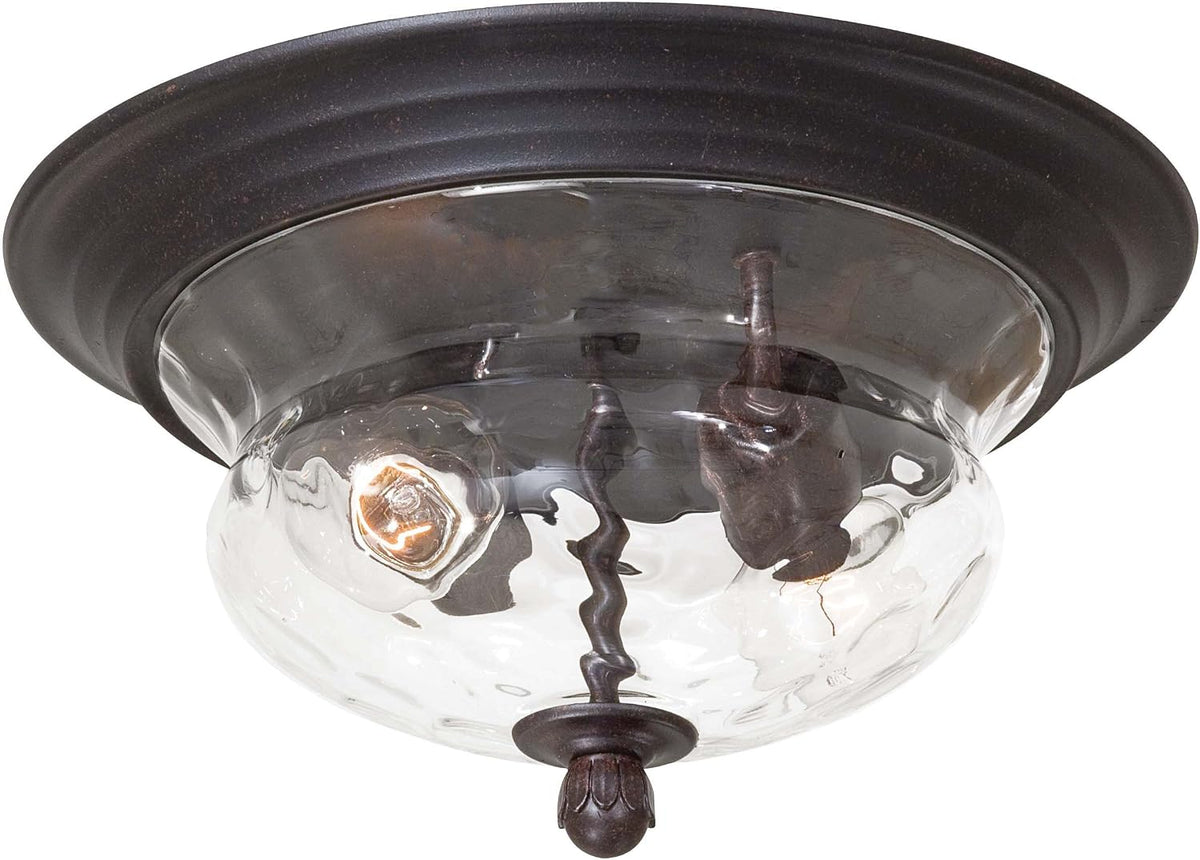 Merrimack Flush Mount, 2-Light, 120 Total Watts, 13-in H x 7.25-in W, Corona Bronze