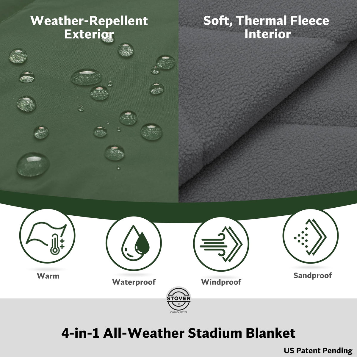 Large Waterproof Outdoor Stadium Blanket- Extra Thick Soft Fleece Camping Blanket for Travel, Picnics, Sports, Dogs