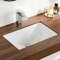 Undermount Bathroom Sink Rectangular, 21'' x 15'' Vessel Sink Rectrangle Undermount Bathroom Sink White Ceramic Lavatory Vanity Vessel Sink