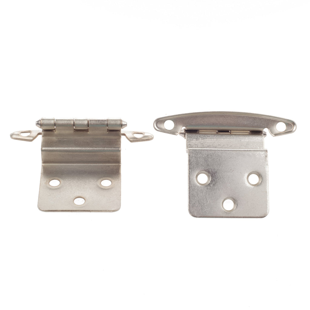 3/8 Inset Non Self Closing Cabinet Hinge, Satin Nickel - 25 Pack