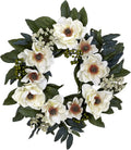 4793 22in. Magnolia Wreath,White
