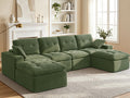 130.2" Cloud Boneless Sectional Couch, Upholstered Modular Sofa with 4-Layer 45D Foam, 27.5" Extra Deep Seat Cushion