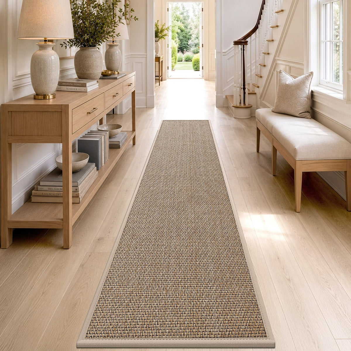Ultra Th Runner Rug 28x144, Non Slip Entryway Rugs, Beige