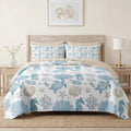 Quilt Set, 3 Pieces Sea Shell Coral Bedding, Bedspread