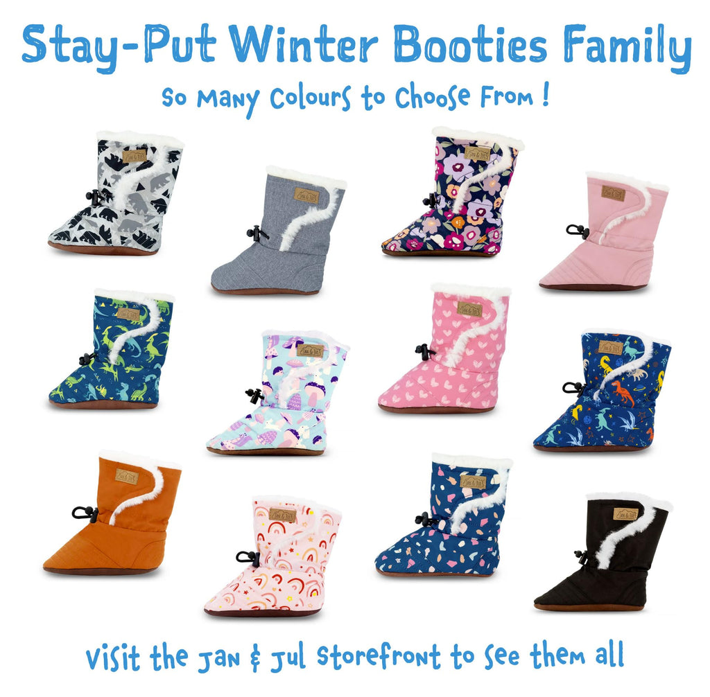 Stay-Put Winter Baby Booties (Soft Brown, S)