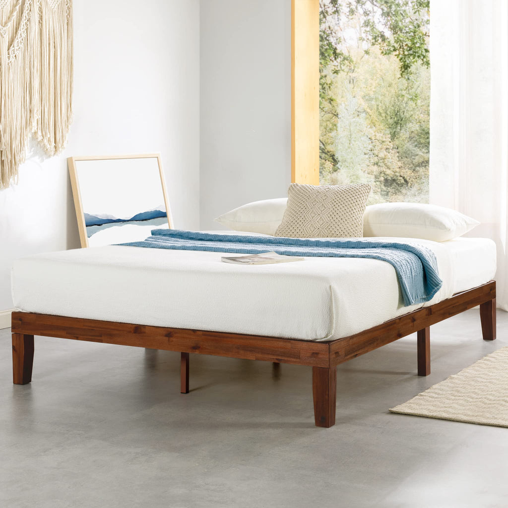 Naturalista Classic 12-Inch Solid Wood Platform Bed | Wooden Slats, No Box Spring Needed, Easy Assembly | Full