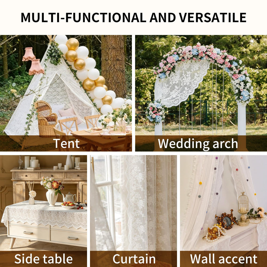 Lace Tablecloth ExquisiteEmbroidery Floral, Round Tablecloth