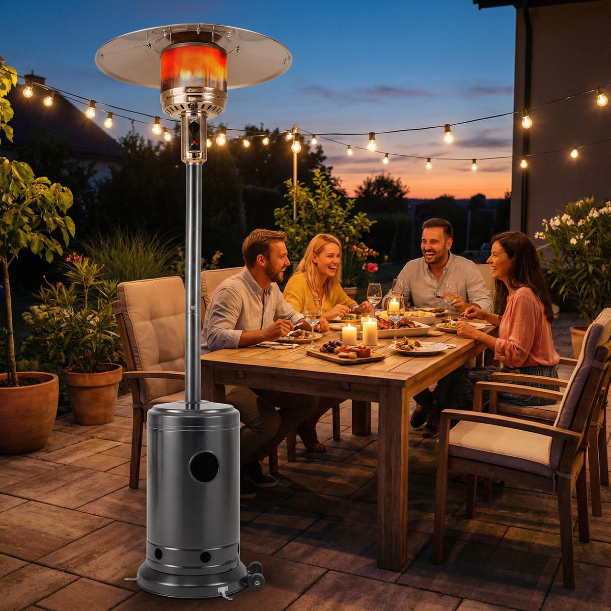 50, 000 BTU Propane Patio Heater with Easy Ignition, Gray