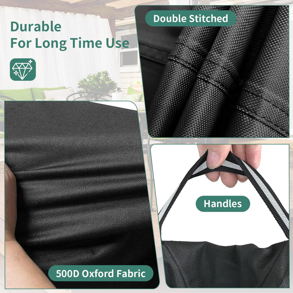 Round Patio Furniture Covers, 500D Heavy Duty Waterproof UV Resistant Cover for Round Outdoor Dining Table &