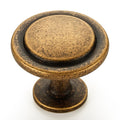 Antique Brass Round Cabinet Knobs,Zinc Pulls,1-1/4 Inch,10 Pack