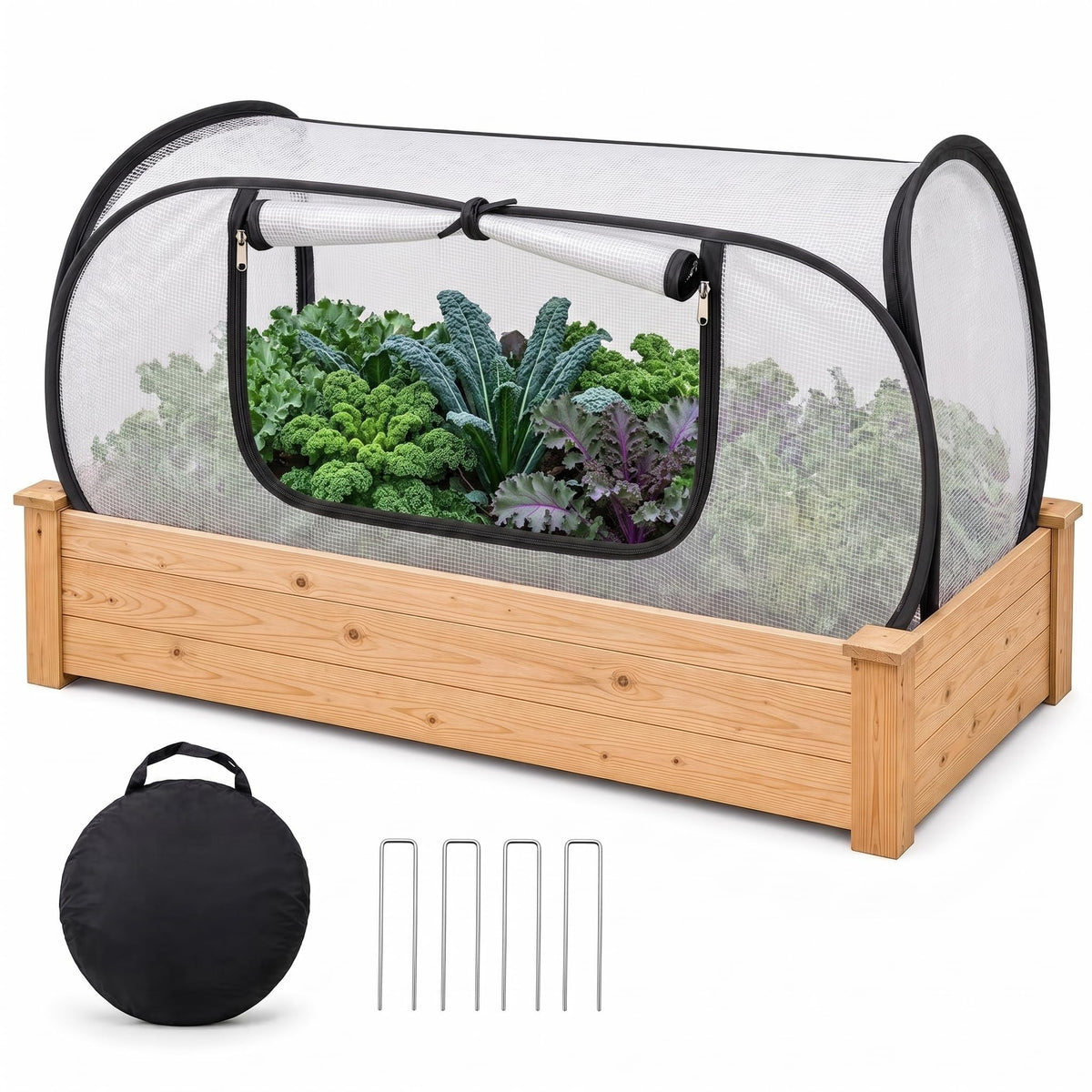 Plant Covers Freeze Protection-Pop Up Mini Greenhouse for Raised Garden Bed