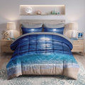 Comforter Set with Sheets, 5 Pieces Ocean Moon Bedding