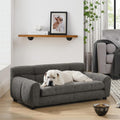 Dog Couch Bed, Memory Foam Sofa for Dogs with Backrest and Armrest, Durable Pet Sofa with Soft Cushion, Elevated
