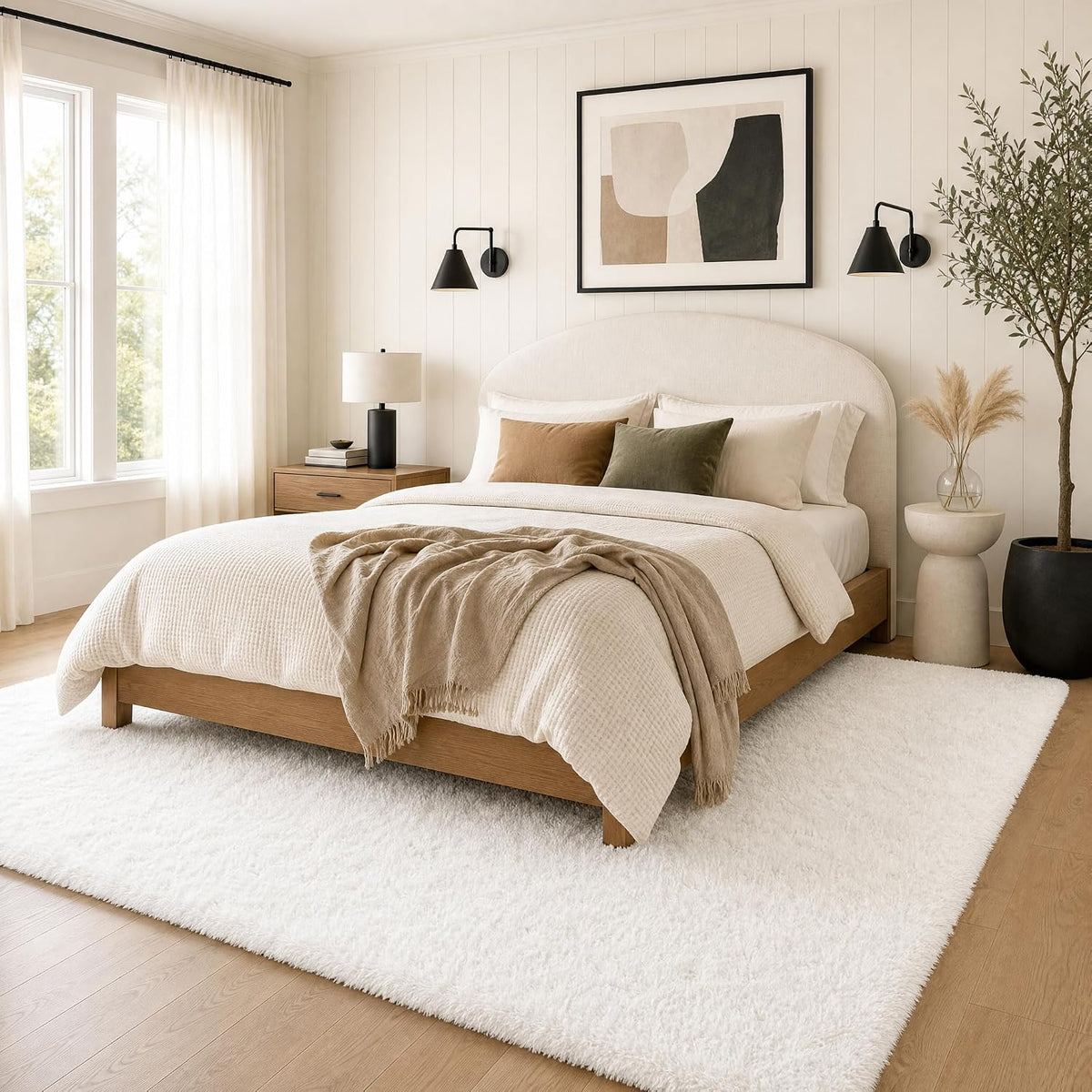 Large White Shag Rug, Thick and Soft for Bedrooms and Nurseries