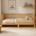 Montessori Floor Bed with Guardrails for Kids, Natural