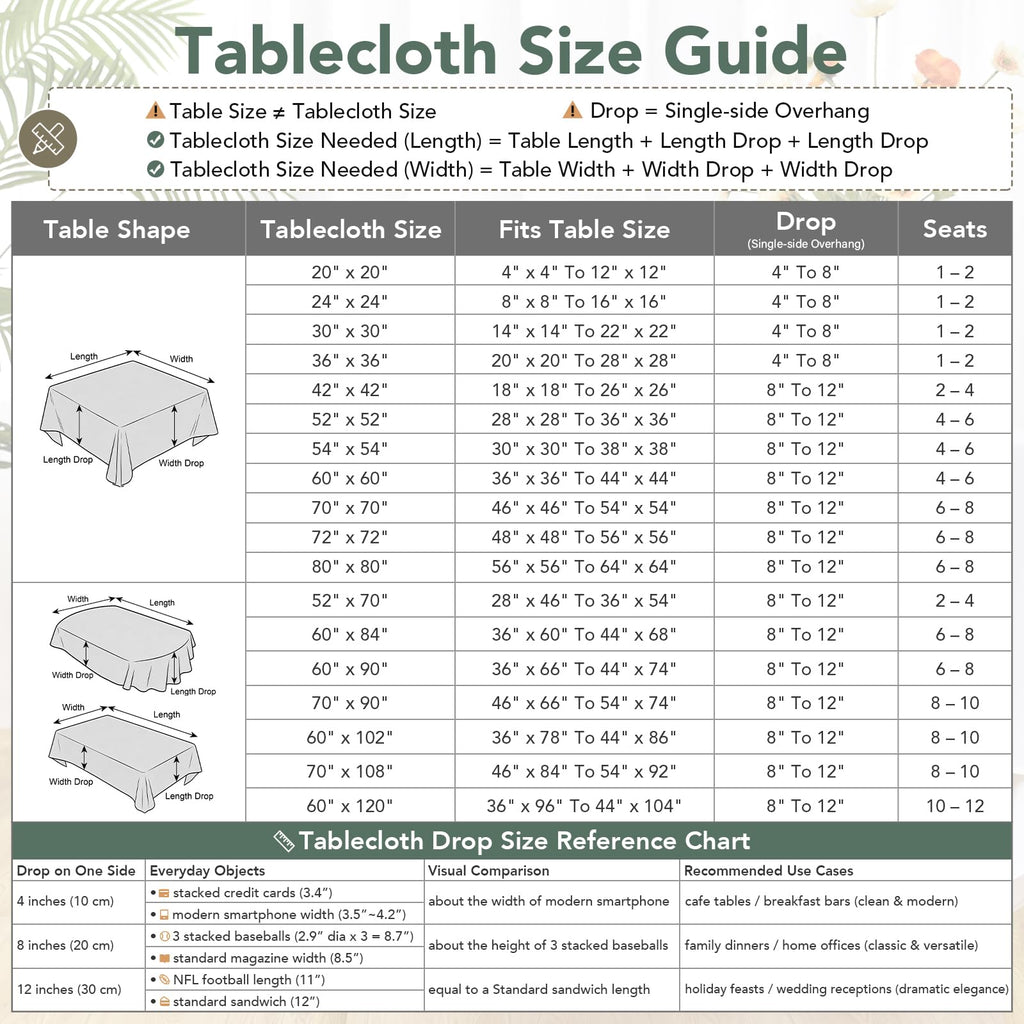 Farmhouse Embroidered 52x52 Inch Square Tablecloth Linen Texture