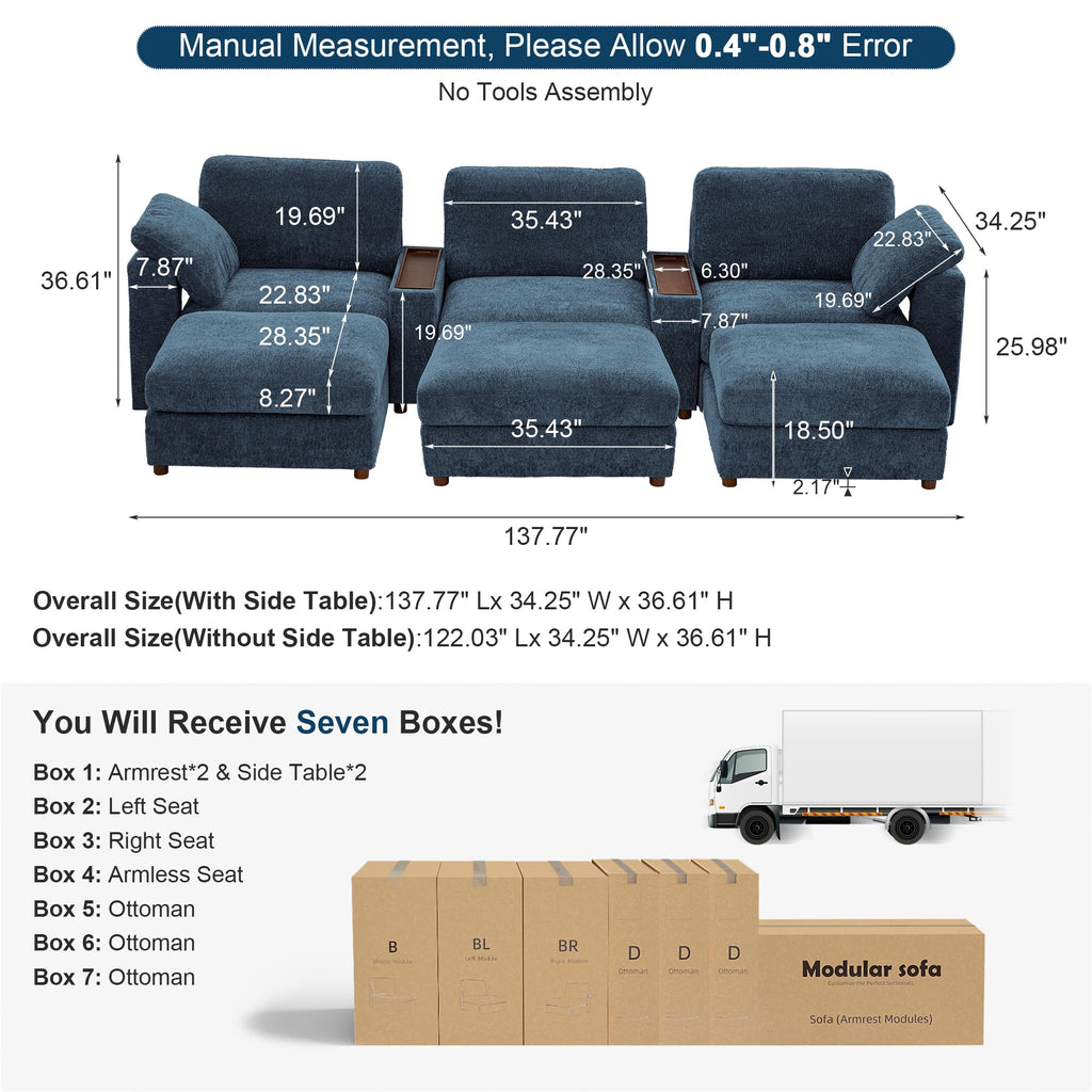 Oversized Modular Sectional Sofa Couch