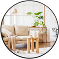 Black Round Mirror 30 Inch, Wall Circle Mirror, Matte Framed