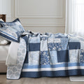 100% Cotton Quilt Set, Farmhouse Floral Patchwork Bedspreads