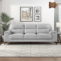 Leather Match Upholstered Oversized Sofa, Silver Gray