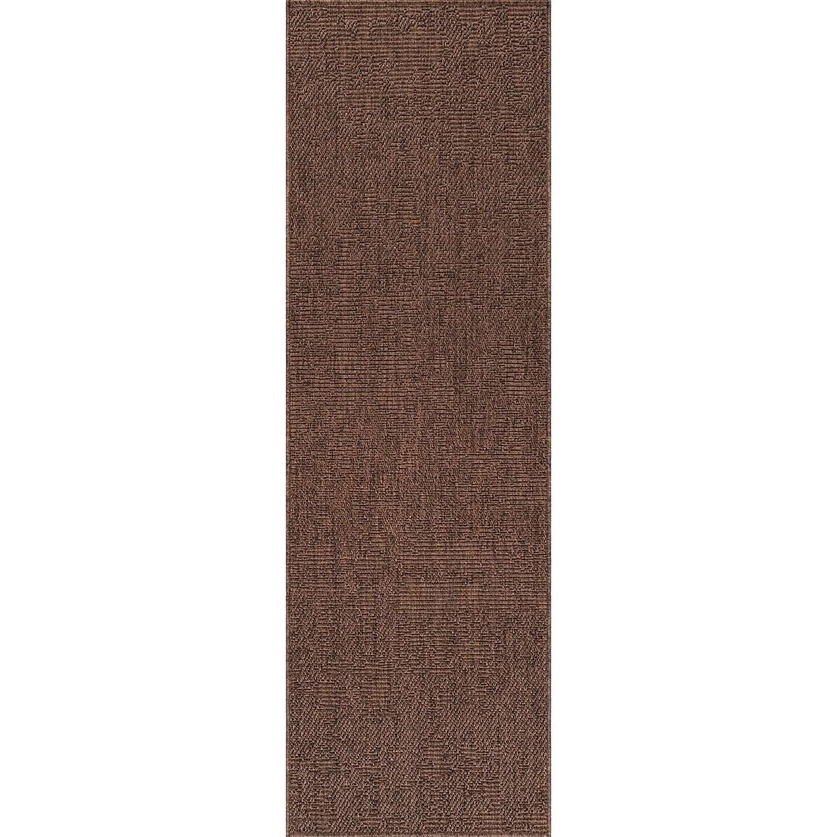 Easy Jute Runner Rug Brown Solid Boho Woven Design Easy-Cleaning Non Shedding Fiber Living Room Bedroom Garden Patio