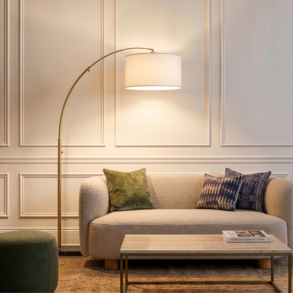 Inspired Arco Style Logan Arc Floor Lamp, Bright Standing Lamp s, Offices & Bedrooms, Modern Living Room Décor, Tall Hanging Floor Lamp