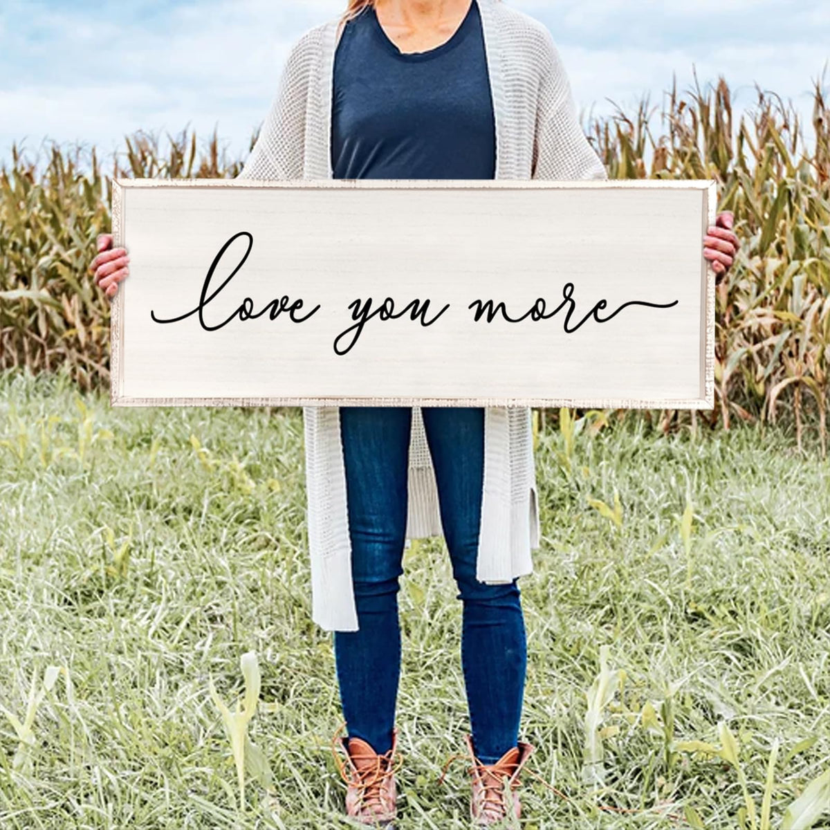 Master Bedroom Love You More Sign Wall Decor 40''×15'' White