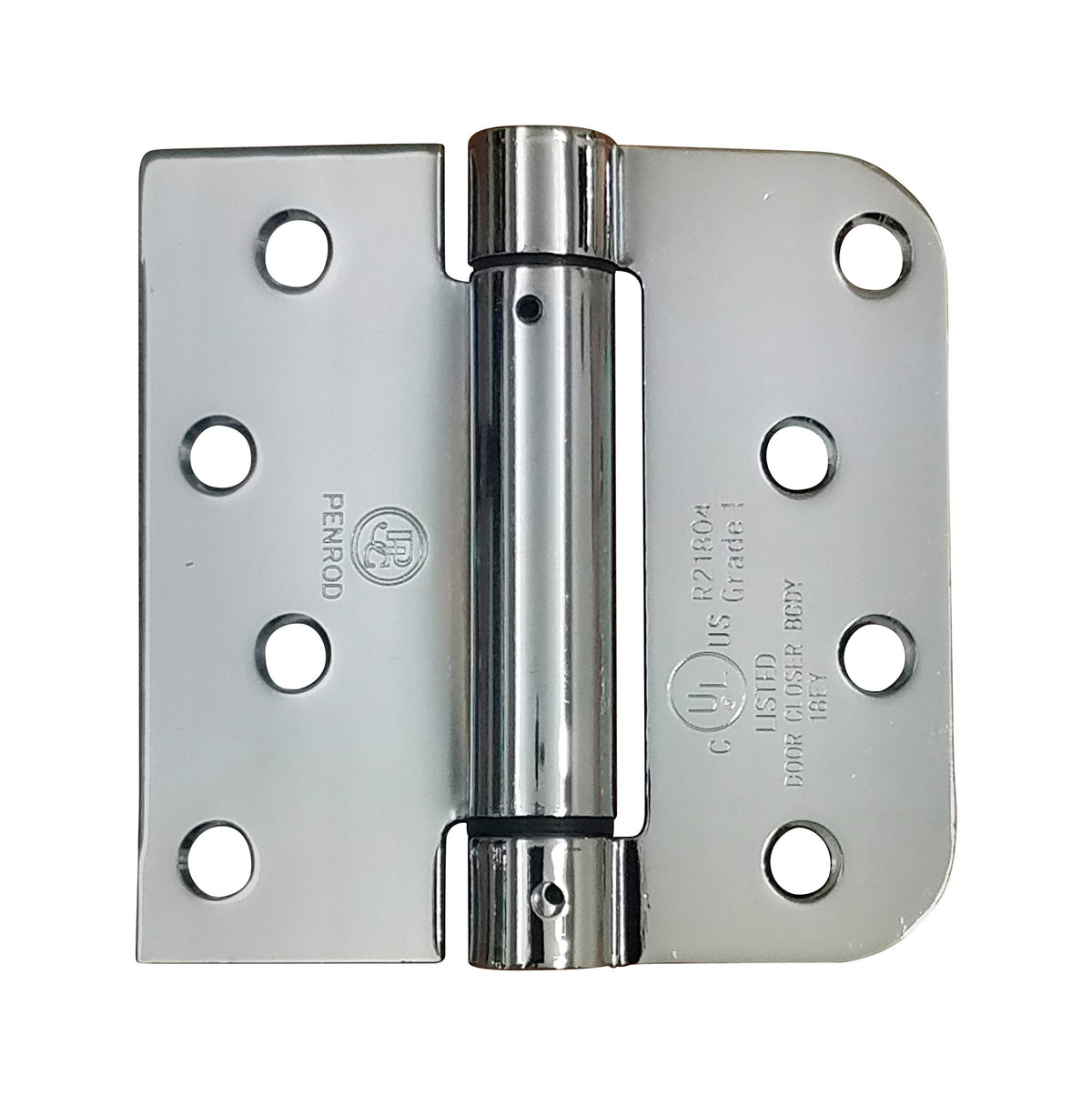 Self Closing Spring Door Hinges Polished Chrome 4 Inch - 5/8 Square 6-Pack